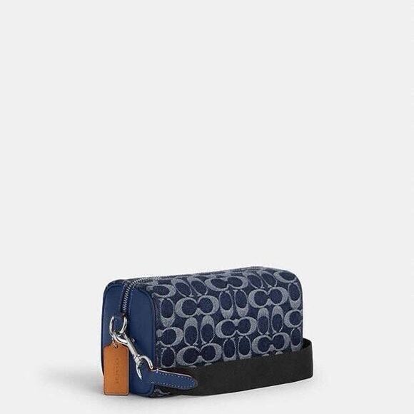 NEW Coach Axel Crossbody In Signature Denim CY892 IN Silver/Demin/deep blue - Picture 4 of 12